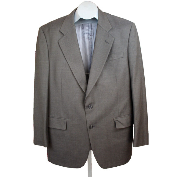 Jos A Bank Wool Suit Jacket Mens 43 L Long Brown Office Signature Collection - Picture 1 of 11